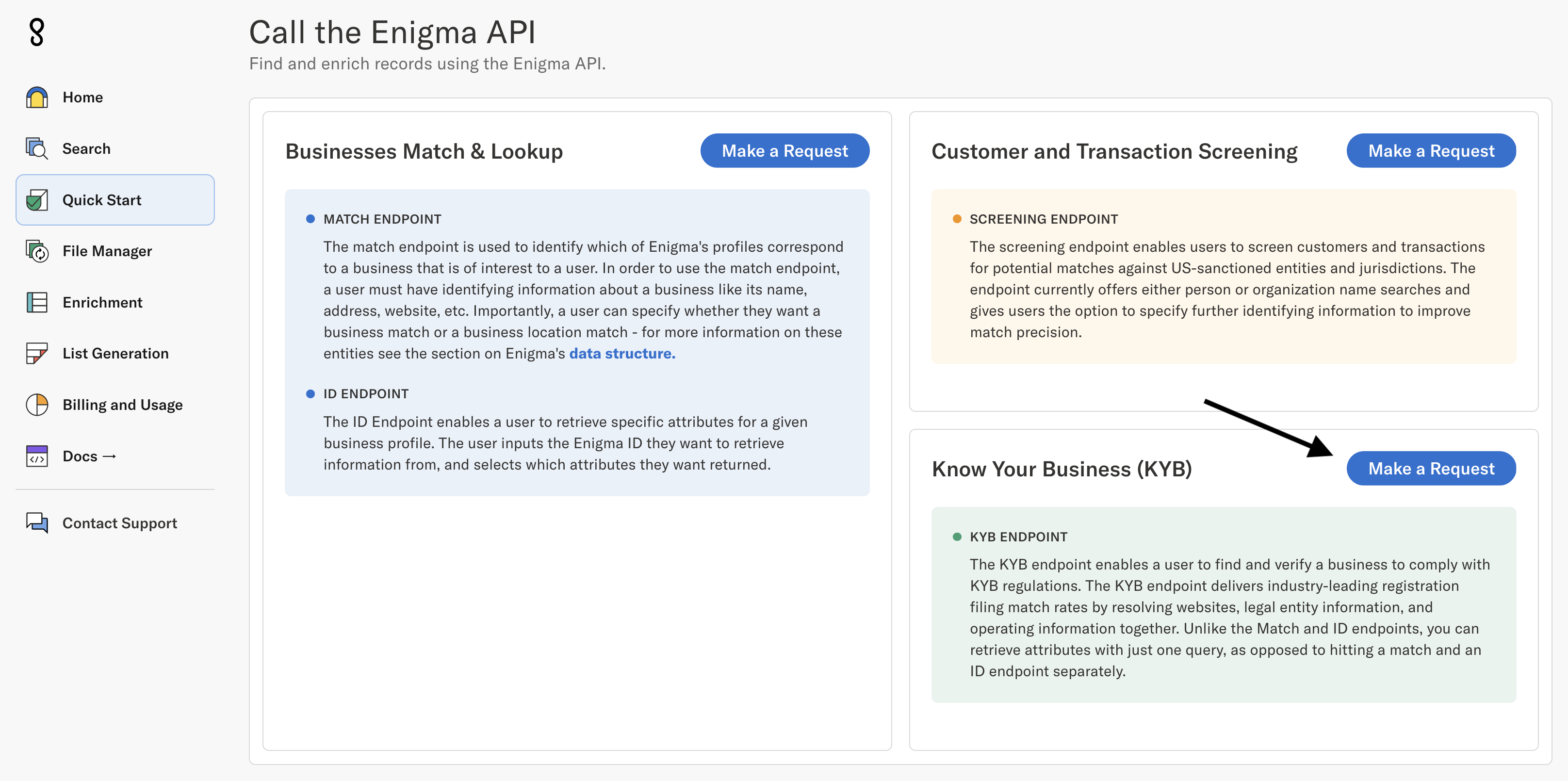KYB API Request