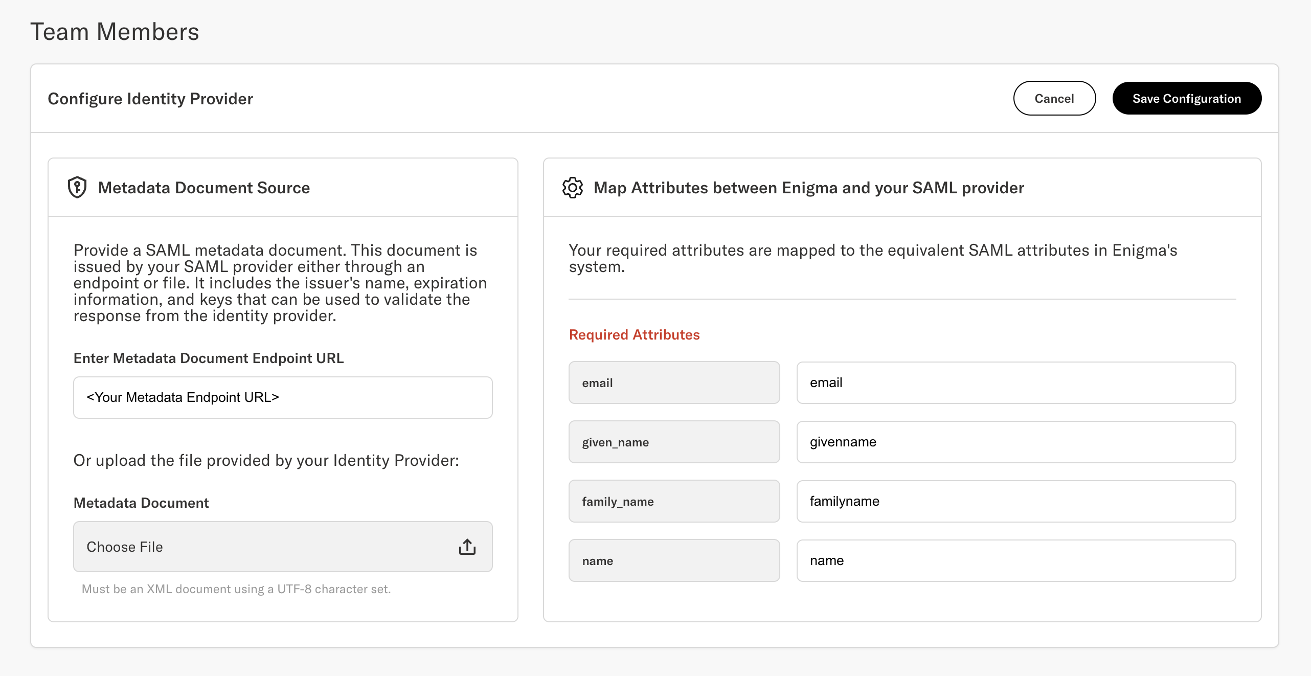 Configuration Form
