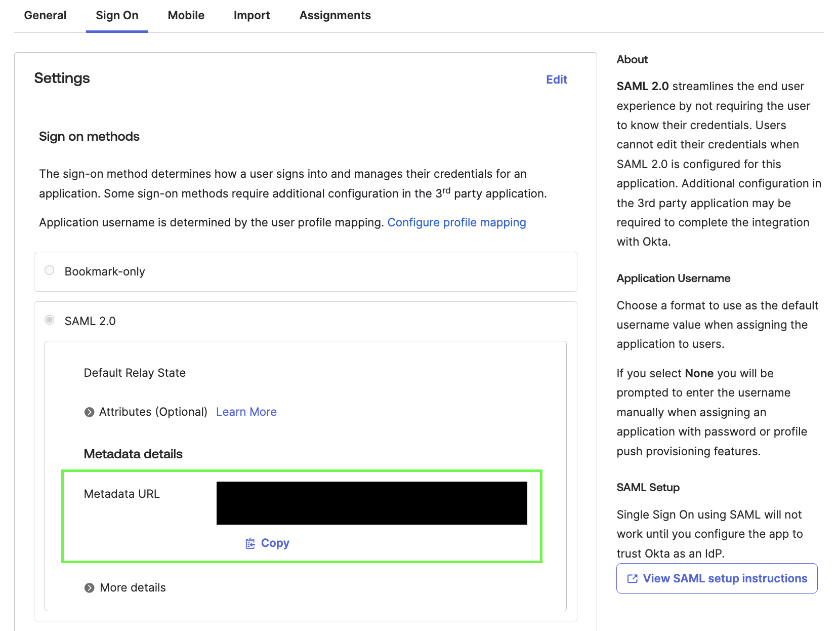 Metadata URL