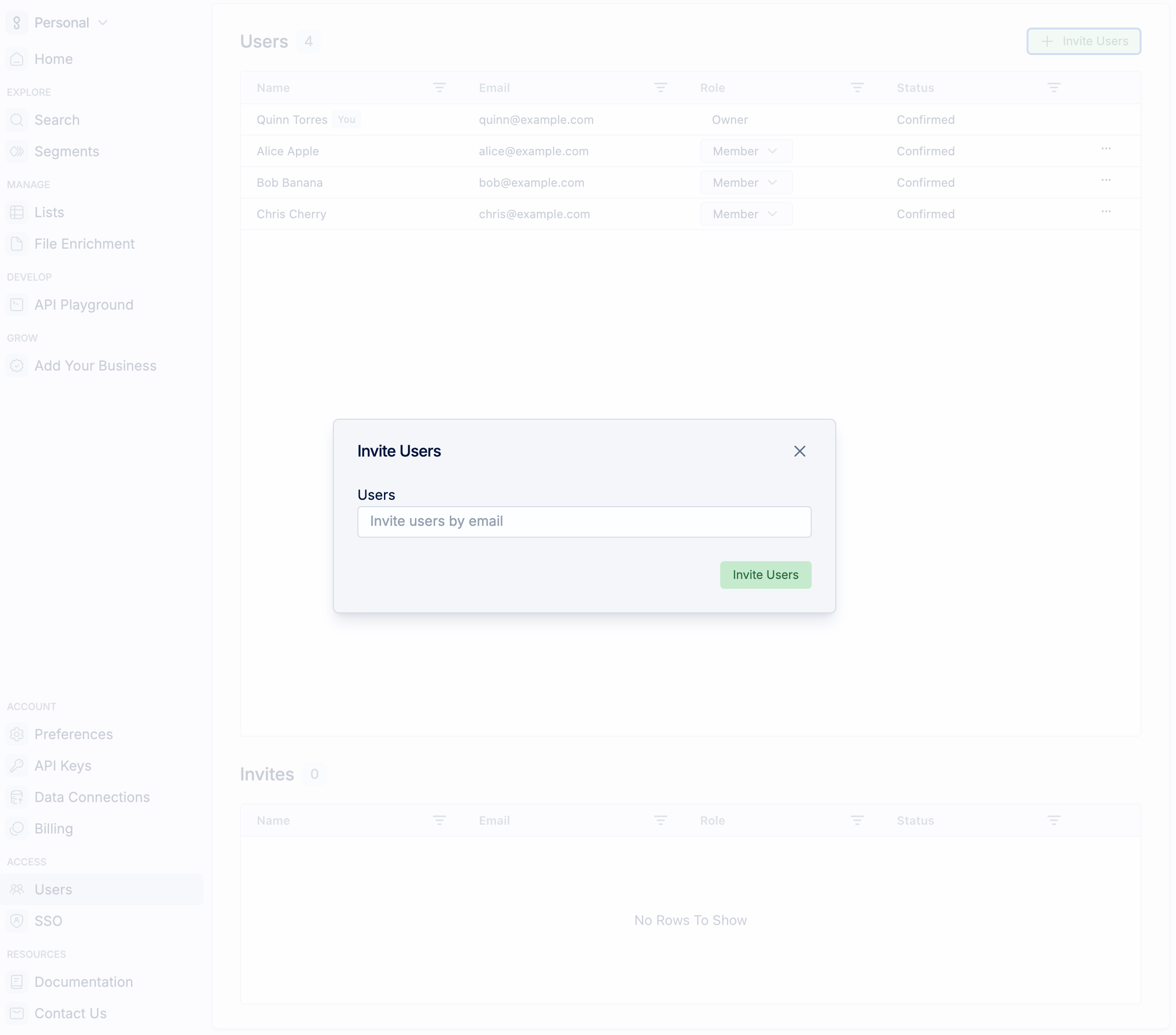 Add team member dialog